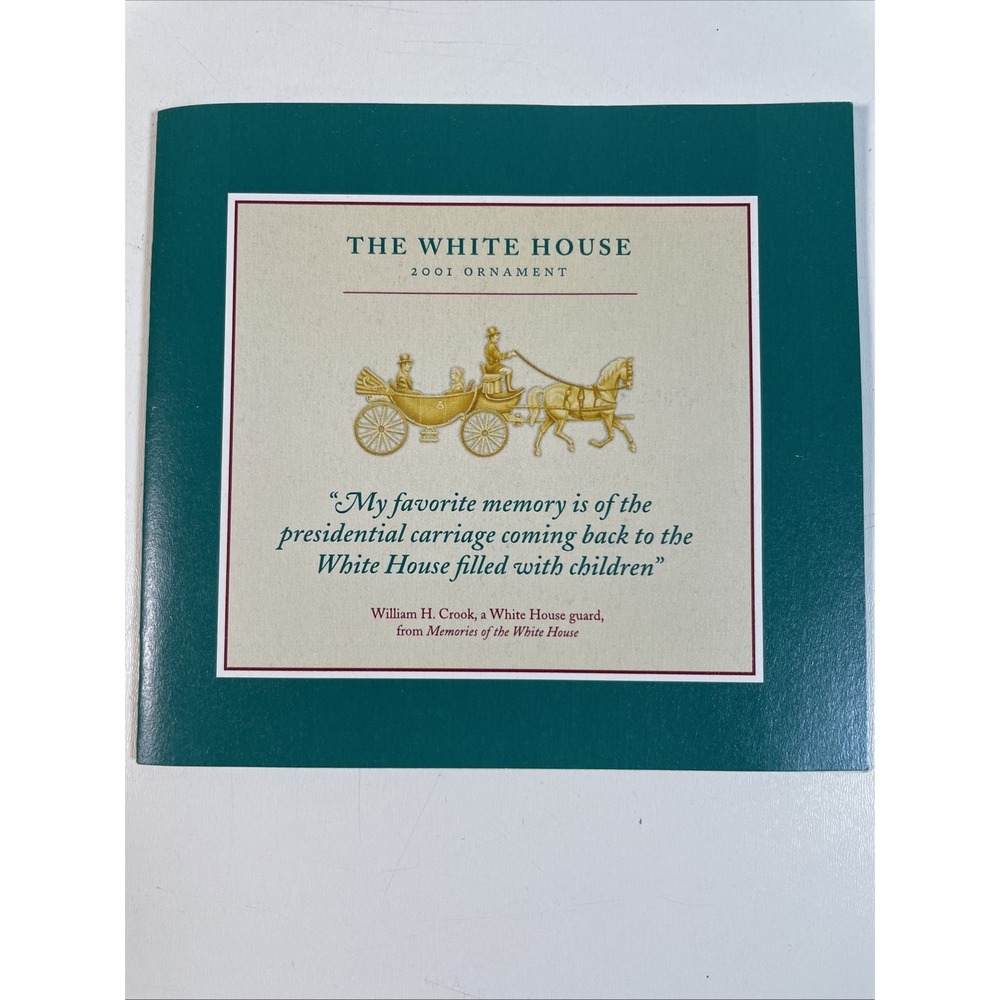 WHITE HOUSE HISTORICAL ASSOCIATION 2001 ORNAMENT - Complete InBOX - ESTATE PIECE - Picture 7 of 9